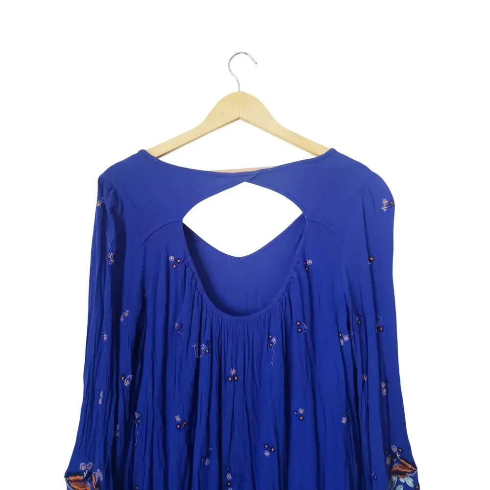 free people oxford embroidered mini dress Free People Oxford Embroidered Mini Dress Blue Size Medium boatswainllc.com